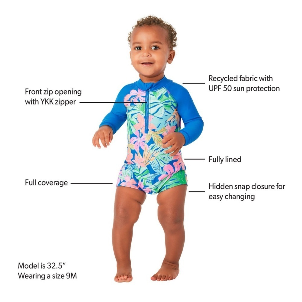 Tropical Blue Kids Rashguard - Picture 3 of 10